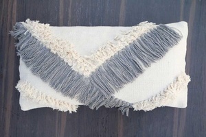 Boho marocain tissé à la main écologique lombaire housse de coussin lin coton décoratif taie d'oreiller chambre maison hôtel jour de pâques - Product Image 2