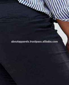 Nouveauté Pantalon en sergé de coton élégant, anti-boulochage et respirant, pantalon cargo bien conçu, taille mi-haute, grande taille, bouton tricoté - Product Image 4