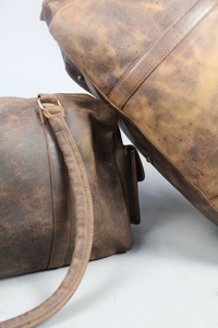 กระเป๋าเดินทางหนังดัฟเฟิลสำหรับสุดสัปดาห์,สไตล์วินเทจสีน้ำตาล-VCS 0017 - Product Image 5