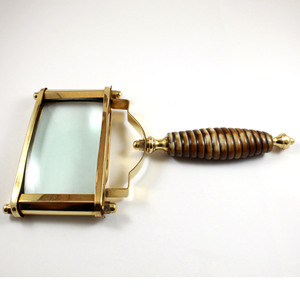 Lentille de loupe rectangulaire en laiton nautique belle poignée sinueuse poignée faite à la main Imitation antique en alliage Durable - Product Image 2