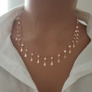 Gargantilla minimalista de Plata de Ley 925, gargantilla de oro rosa - Product Image 1