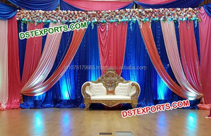 ฉากหลังงานแต่งงานคัตเอาท์แสงฉากหลังสีแดงปักม่านฉากหลังงานแต่ง - Product Image 5