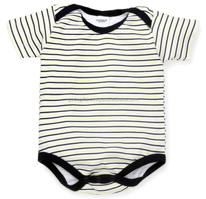 OEM custom baby boy yarn dyed stripes romper cheap wholesale india soft cotton custom design baby clothes romper jumpsuit - Product Image 2