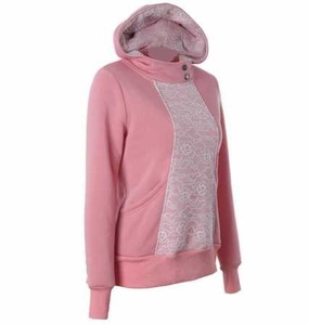 SHEMAX 2024 Sudadera con capucha de invierno Tela anticontracción de alta calidad Nuevo diseño de empalme de encaje de moda Superventas OEM Tallas XL 6XL - Product Image 3