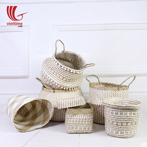 Blanc Stockage Ventre Panier En Gros Naturels fabriqués au Vietnam - Product Image 1