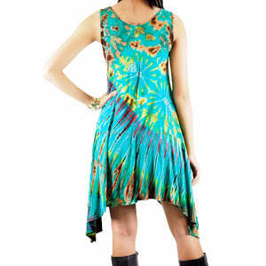 Mini robe pour femmes, vêtement évasé et Sexy, cravate colorant, printemps été - Product Image 2