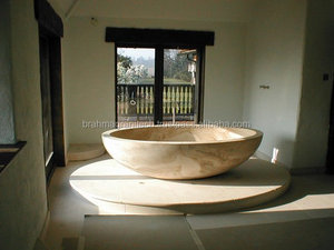 Baignoire en marbre de granit vert naturel solide fabriqué à la main de qualité supérieure Sculpture complexe Sculpture oeuvre en pierre Baignoire Brahma - Product Image 3