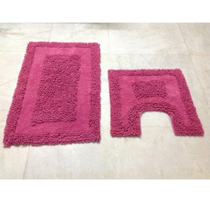 Ensemble de tapis de salle de bain modernes en coton écologique de luxe fabriqués à la machine - Product Image 1