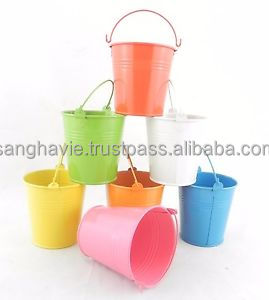 MIX COLOR CHRISTMAS GALVANIZED BUCKET - Product Image 3