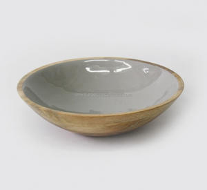 100% อาหารปลอดภัยสีเทาเคลือบชามไม้ - Product Image 1