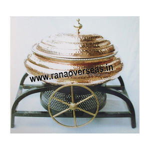 Chauffe-plats en cuivre de haute qualité et à la mode Chauffe-plats ronds de luxe Chauffe-plats pour buffet à vendre - Product Image 3