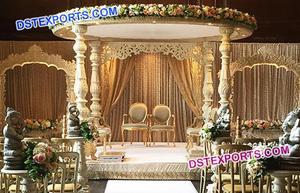 Dernier design de pilier de mariage Mandap de mariage indien Mandap de décoration Mandap en fibre de cristal Meilleur ensemble de mariage Mandap USA - Product Image 5