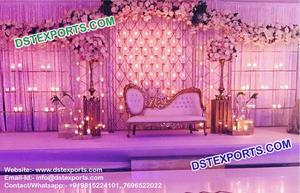 แผงหลังงานแต่งงานที่น่ารื่นรมย์พร้อมการตกแต่ง Paisleys แผงไฟเบอร์ฉากหลังสี่เหลี่ยมผืนผ้าการตกแต่งเวทีด้านหลังที่ทันสมัย - Product Image 5