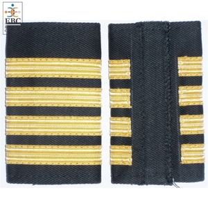Épaulettes de pilote d'usine personnalisées OEM Épaulettes de pilote de ligne de haute qualité vente en gros d'épaulettes à enfiler de rang d'aviateurs - Product Image 3