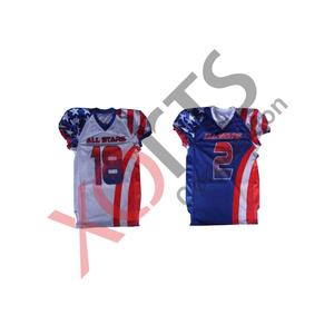 2026 mangas Premium corte sublimación todo fútbol americano Jersey bandera diseño gradiente nombre y número aparejos sarga bordada - Product Image 1