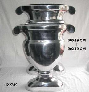 High Quality Cast Aluminium Flower Vase With Two Handle Top <b>Mirror</b> Polish Available in Mat Finish Also Tableware Home Decor - Product Image 3