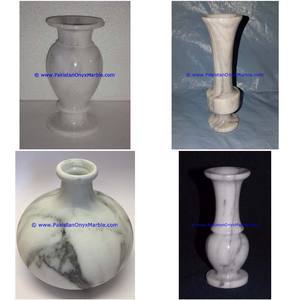 แจกันหินอ่อนออนิกซ์คุณภาพสูง ลายซิอารัต หินอ่อนคาร์ราราสีขาว งานฝีมือจากหินธรรมชาติ - Product Image 1