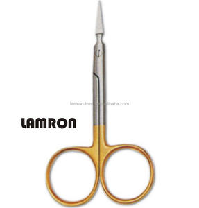 กรรไกรฟลายสำหรับตกปลาแบบมีสายคาดทำจากสเตนเลสสตีลสีทองครึ่งหนึ่งฉลากส่วนตัว - Product Image 1