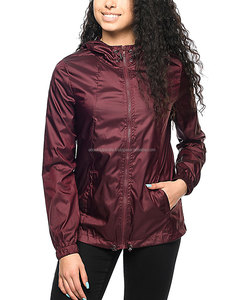 Áo Khoác Gió <span class=keywords><strong>Anorak</strong></span> Nylon Nhẹ Chống Thấm Nước Mới Áo Khoác, Áo Khoác Gió Dây Kéo Đầy Màu Đỏ Tía - Product Image 1