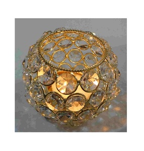 Bougeoir en cristal d'or de haute qualité pour la décoration à la maison décoration de bureau décoration de Festival - Product Image 1