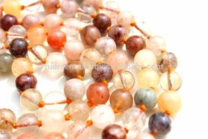Meditación espiritual budista de alta calidad Japamala multicolor Cuarzo rutilado piedras preciosas anudadas redondas Yoga Mala fiesta de regalo - Product Image 6