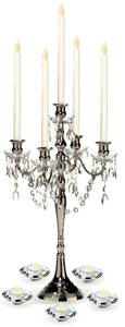 Candelabro de plata con adornos de cristal para decoración de mesa, pieza central - Product Image 5