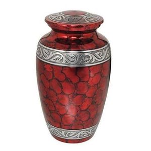 Urne en métal commémorative de feu rouge classique adultes cendres funéraires humaines crémation Style européen aluminium stockage américain - Product Image 1