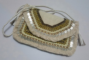 กระเป๋าคลัทช์ใส่เหรียญทำจากปอกระเจาของผู้หญิงกระเป๋าคลัทช์แฟชั่นสำหรับงานราตรีสไตล์อินเดียกระเป๋าใส่เหรียญสินค้ามาใหม่ - Product Image 2