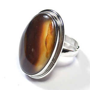 Bague en argent pur d'agate du botswana, bijoux en pierre précieuse, haute qualité - Product Image 6