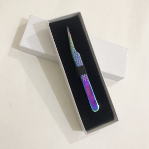 Pince à épiler d'extension de cils en acier inoxydable de haute qualité Fibre pointue pointue durable et droite pour une utilisation en beauté - Product Image 2