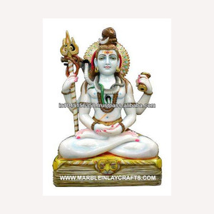 Sitting Lord Shiv Marble Statue - Product Image 1