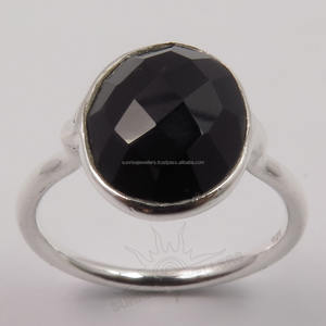 Bague de mariage classique en argent sterling 925 avec pierre précieuse d'onyx noir taillé Marquise pour anniversaire de fiançailles ou cadeau de fête - Product Image 2