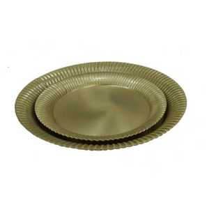 Último diseño brillante latón martillado bandeja conjunto placa del cargador - Product Image 3