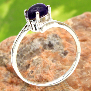 ง่ามตั้งพลอยอเมทิสต์สีม่วง925แหวนเงินขายส่งออนไลน์เครื่องประดับแฮนด์เมด - Product Image 2