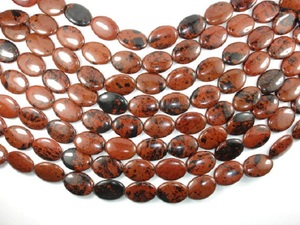 Collar de piedra ovalada de obsidiana de caoba, abalorios de cristal ovalado para la fabricación de joyas, collar de cristal para mujer, mayorista - Product Image 2