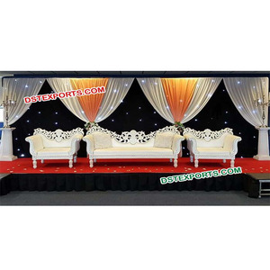 ออกแบบงานแต่งงานสีขาวรักที่นั่งบัลลังก์เก้าอี้เฟอร์นิเจอร์แต่งงานอินเดียเก้าอี้แต่งงาน - Product Image 1