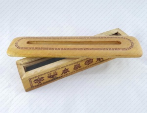 Tibetan Eight Auspicious Symbol Hand Made <b>Wooden</b> Incense Burner <b>Box</b> (Model No. AC 3991) - Product Image 3