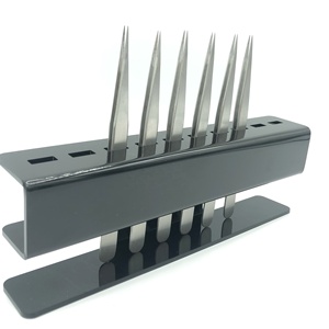 Pinzas de pestañas de acero inoxidable sostenibles Pinzas de extensión de pestañas rectas con acabado opaco para separación de pestañas personalizables - Product Image 4