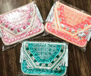 Bolso de mano de diseñador para mujer, bolso de hombro con cuentas hecho a mano de estilo bohemio indio elegante para compras de noche, bolso de fiesta - Product Image 5