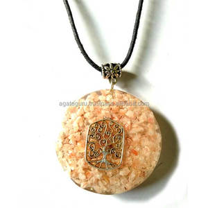 Collier en métal argenté Guérison de la vie Pendentif orgonite Collier orgone - Product Image 1