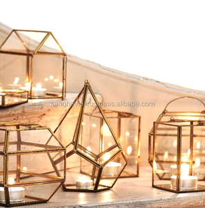 Porte-bougie en verre écologique fait à la main, couleur antique, avec tailles personnalisées pour les mariages - Product Image 1