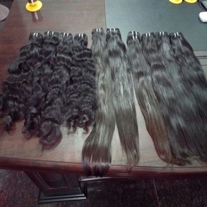 100% Extensions humaines Remy indiennes vierges non transformées Machine de style droit noir naturel Double trame fabriquée en Inde - Product Image 5