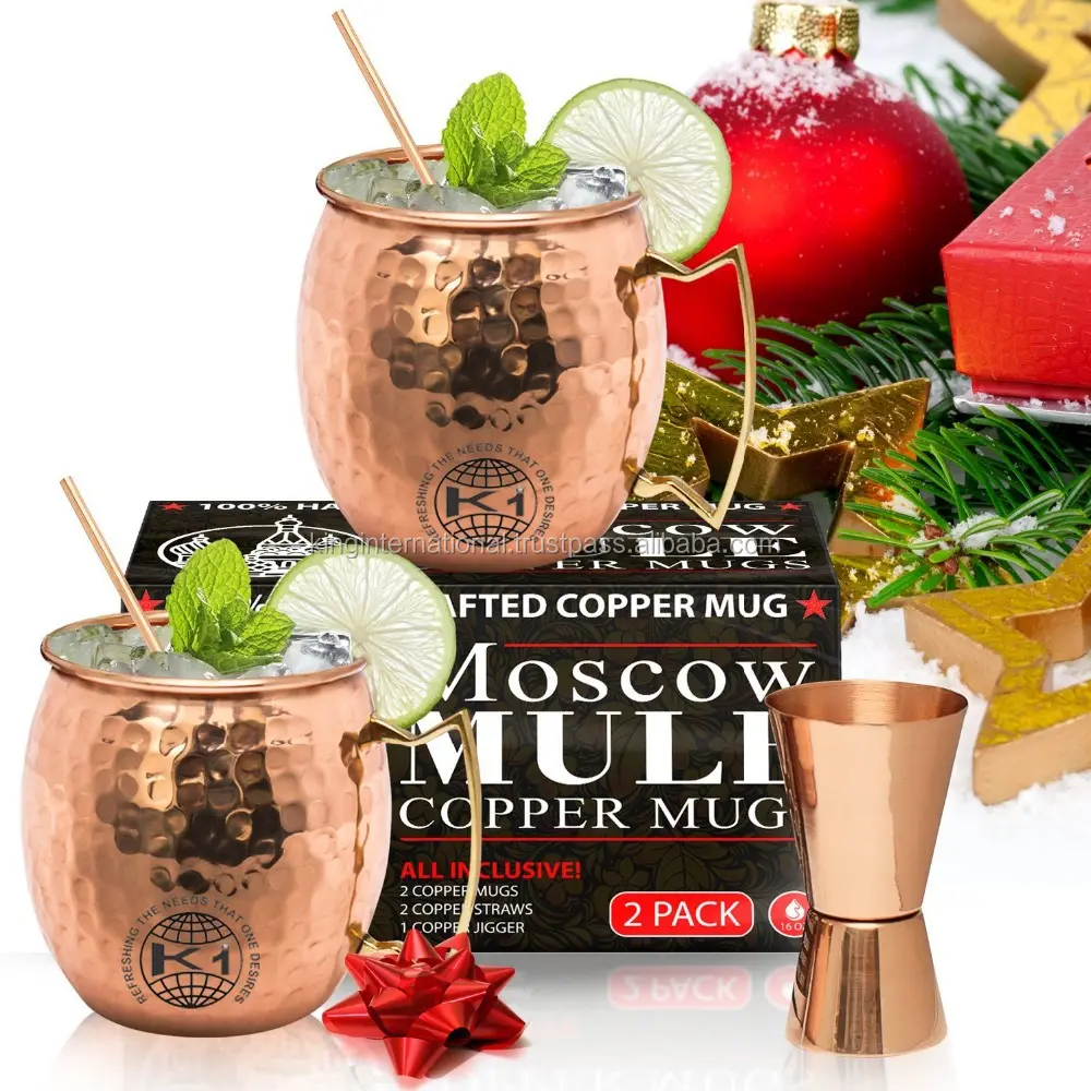 king international Stainless Steel Set Of 4 Moscow Mule Copper Mugs Custom Mugs 4pcs Paper Tube With Logo Sublimation Mug