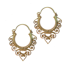 Boucles d'oreilles en laiton à spirale tribale de style élégant Boucles d'oreilles en spirale en laiton de style tribal à la mode - Product Image 4