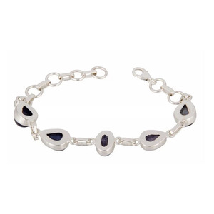 Handmade 925 Sterling <b>Silver</b> <b>Bracelet</b> Women Beautiful Natural Tanzanite Gemstone Rose Gold Pearl <b>Charm</b> Fashionable Jewelry Gift - Product Image 2