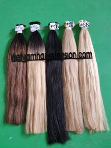Extensions de cheveux russes toutes couleurs, double trame, 100% cheveux humains vierges Remy, boucles françaises, en vrac, origine Vietnam - Product Image 5