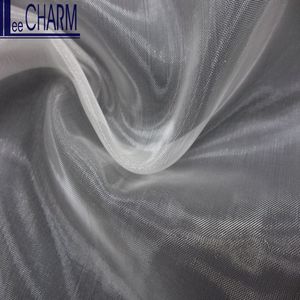 LCSH026 Tela de organza de calidad de Taiwán 100% Tela de cortina transparente transpirable Lisa tejida de nailon - Product Image 2