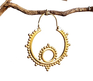 Nuevo diseño, diseño de círculo redondo, pendiente de aro de Latón chapado en oro, pendientes de moda, joyería para mujer, regalo para ella - Product Image 3