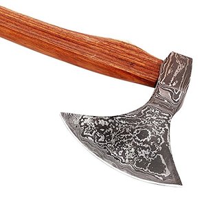ZR Knives Industrial Grade Damascus Steel Double Blade <b>Axe</b> with 18-Inch Overall Length Wooden <b>Handle</b> MH.80 - Product Image 4