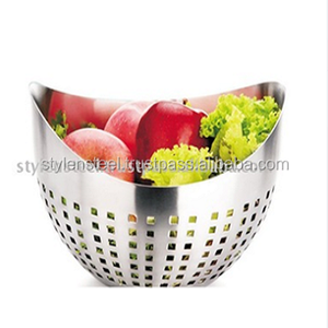 ตะกร้าใส่ผลไม้ทำจากสเตนเลสสตีลทนทานรูปทรงกรวยมีสี่ด้านสำหรับใช้ในห้องครัวที่เก็บผักผลไม้ - Product Image 1